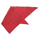 VERDANVERSE Babero para Collar de Perro Triangular de Algodón Rojo Diseño de Puntos Redondos, Decoración para Mascotas Que Mantiene Limpio Vida Diaria y Fiestas