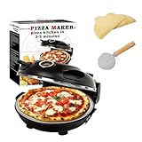 AplysiaTech Pizza Oven – Electric Pizza Oven Indoor Portable, 12 Inch Indoor Pizza Oven Countertop, Stone Baked Pizza Maker Heats up to 800˚F for Brick Oven Taste at Home As Seen on TV, 32cm, black