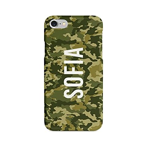 Tirita Personalised Custom Initials Hard Phone Case/Cover compatible with iPhone 7/8 / SE 2020 / SE 2022 Camouflage Camo Pattern [08 - Multicam Green] Cover