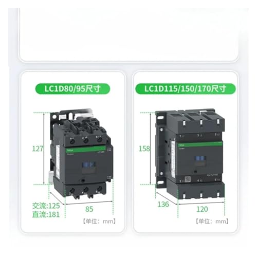 Contacteur AC LC1D80A 220V tripolaire version noire pour commande de puissance - 3