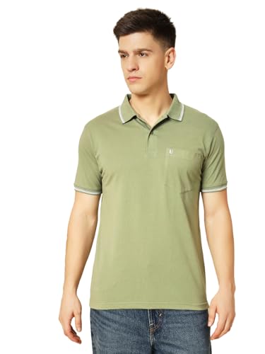 Image of UNIBERRY Men's Cotton Half Sleeves Solid Polo Neck T-shirt-MT4-BG 4XL