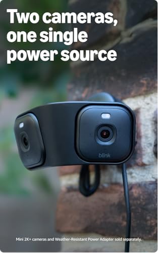 Blink Arc – Plug-in Panoramic Vision [Plus Subscription required], 180° dual-camera mount for Mini 2K+ and Mini 2 (sold separately) – Mount Accessory only (Black) - 3