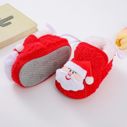 Girls Shoes Big Kid Infant Christmas Booties Soft Baby Santa Winter Warm Fleece Slippers Toddler School Shoes4