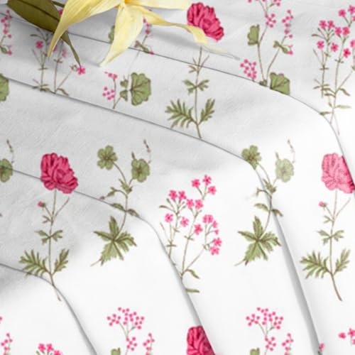 Image of HOMEMONDE Duck Curtain Long Door 8 Feet Curtains Set of 2- Floral Printed Room Darkening Curtain with Eyelets - (96 Inches, Pink Floral)