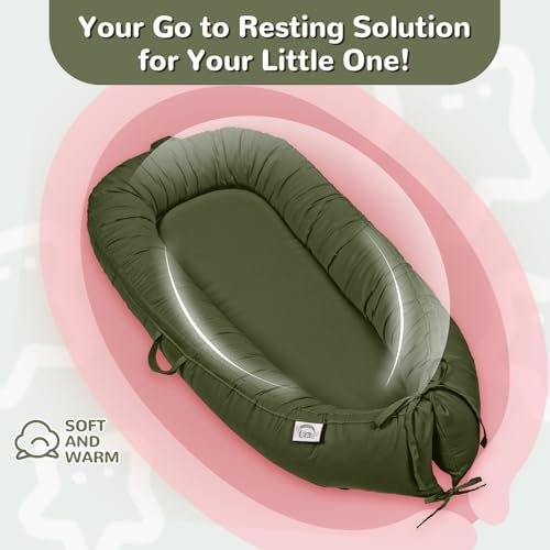 Image of EAQ Baby Lounger, Infant Lounger for Newborn,Portable Baby Nest Cover Breathable & Soft, Newborn Essentials