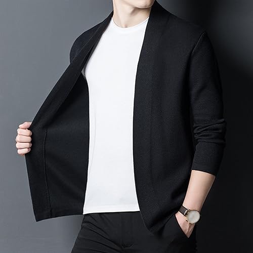 Mens Slim Fit V Neck Long Sleeve Lightweight Shawl Collar Knitted Sweater Casual Button Down Cardigan Sweater2