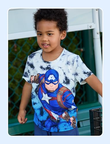 Image of Disney Princess Frozen Marvel Stitch Minnie Mickey Star Wars Girls /Boys Athletic Shirts UV Quick Dry Graphic T-Shirt 2-9 Year