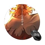 マウスパッド 鬼滅の刃 炎柱 煉獄杏寿郎 ゲーミングマウスパッド 小型 おしゃれ かわいい 丸型 円形 個性的 PC ノートパソコン オフィス用 光学式マウス対応