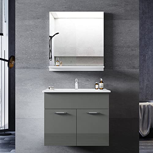 SONNI Badmöbel Set mit Waschbecken mit Unterschrank und Spiegel...