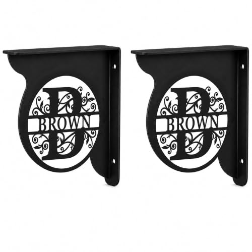 2 Pack Personalized Metal Shelf Brackets, Custom Family