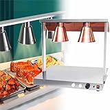 Calentador de alimentos con lámpara de calor para pizza, patatas fritas y barbacoa, equipo de cocina comercial con cuatro cabezales para conservación de alimentos
