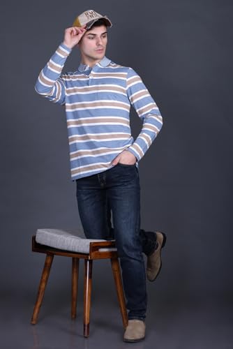 Image of Full Sleeve Polo T Shirt for Men Cotton with Pocket and Collar - Regular Fit Tshirt