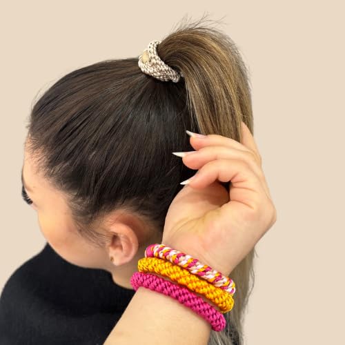 Lot De 4 Chouchous élastiques à Cheveux Brillants Vert Et Violet - Neuf - Accessoires Cheveux
