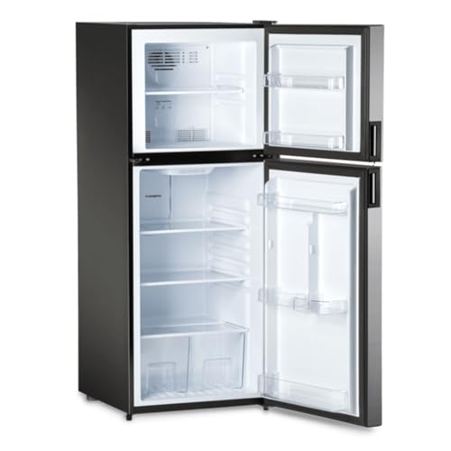 Dometic DMC4101 Compressor Refrigerator - RV Fridge w/Variable Speed Cooling, Digital Controls and Dual Crisper Drawers -10 cu. Ft, 12V DC Fridge Freezer for RVs, Trailers, and Campers, Right Hinge