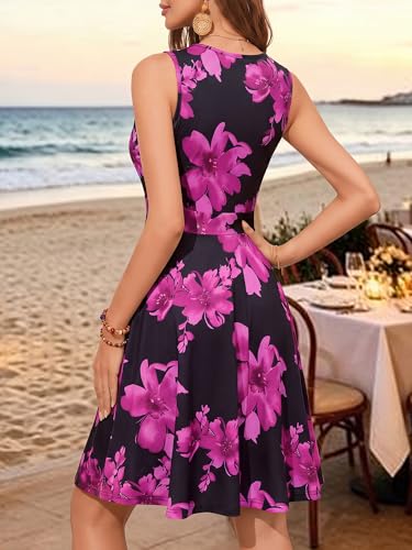 Image of GUBERRY Womens Wrap V Neck Sleeveless Sundress Summer Flare Tank Dress with Pockets