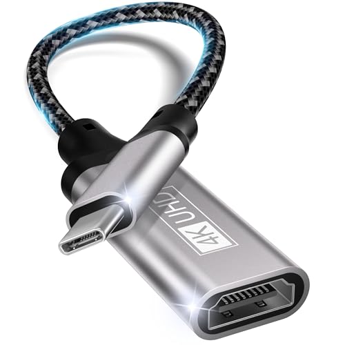 USB-C to HDMI 4K Adapter, Thunderbolt 3 Compatible with iPhone 15 Pro, MacBook Pro/Air, Dell XPS, iPad Pro/Air, Samsung Galaxy