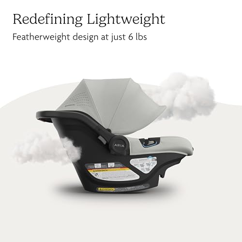 Image of UPPAbaby Aria V2 Lightweight Infant Car Seat - Load Leg + Anti-Rebound Panel - Infant Insert + All-Weather FootCover Included - Direct Stroller Attachment - Savannah (Pearl Grey Melange)