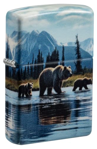 Encendedor Zippo con diseño de montañas y osos 81697 miniatura 1
