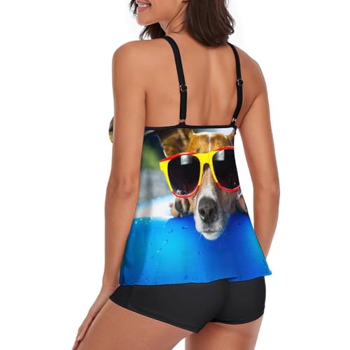Bikini avec Short de Garçon Gainant et Robe Intégrée - 3
