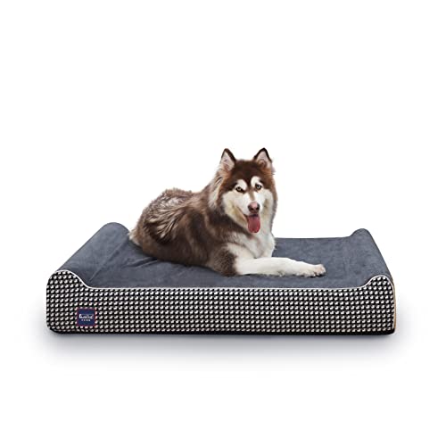 Laifug Orthopedic Memory Foam Extra Large Dog Bed with Pillow and Durable Water Proof Liner & Removable Washable Cover & Smart Design 50.0"L x 36.0"W