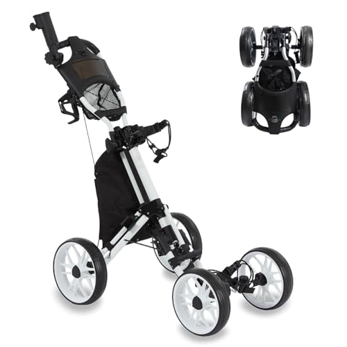 HRVEOCEI 4-Wheel Golf Push Cart