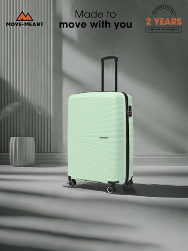 Image of Move-Meant Travel Crew Small Cabin 55Cm Suitcase 8 Wheels Number Lock Polycarbonate Hard HPS Green Trolley Bag for Men & Women|360 Spinner Wheeling System Luggage|Trolley Bags for Travel