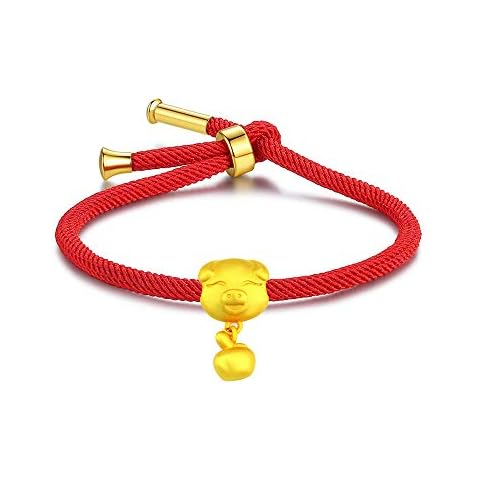 MONIYA 12 Chinese Zodiac Animal Charms Bracelet New Year Lucky Red String Bracelet for Women (Pig Bracelet) Cover