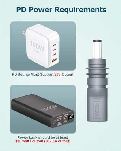 Adaptador de alimentación USB C a DC para Starlink Mini, pack 2 miniatura 5