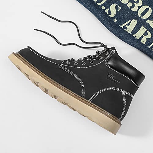 MENS Work Boot High-tops Slip Resistant Protective Leather Shoes Outdoor Sports Fluffing Warm Shoes In Winter Cotton-padded Shose.4