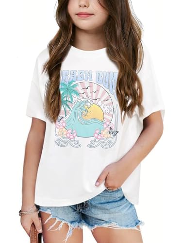 Beach Shirts for Toddler Girls Oversized Beach Bum Shirt Summer Vacation Trip T-Shirts Casual Short Sleeve Tops