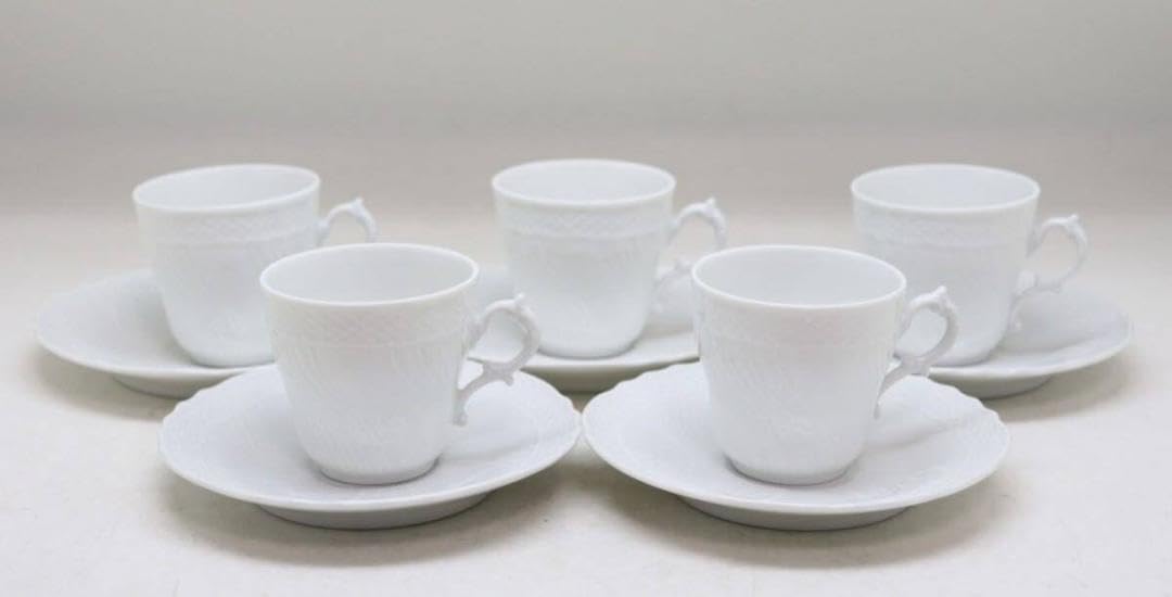 リチャードジノリベッキオホワイトデミタスカップソーサー5客セット  