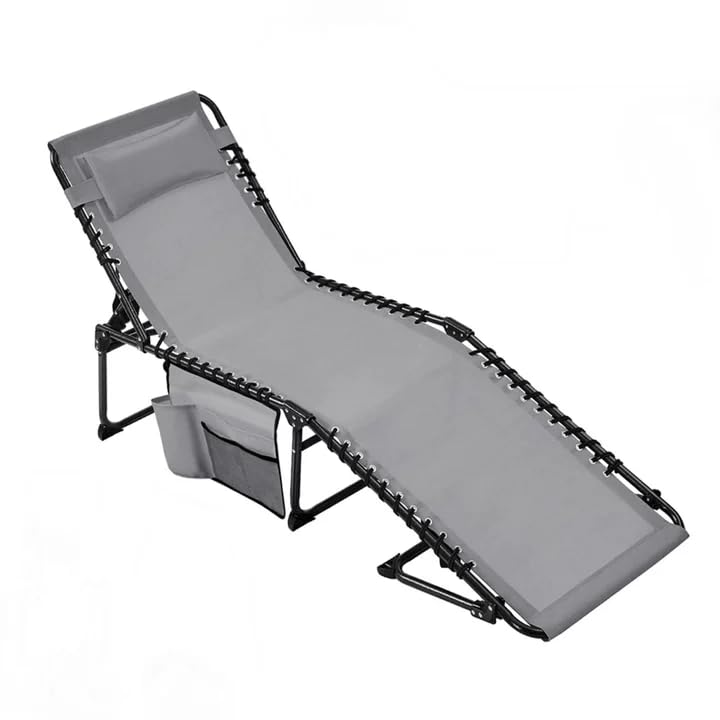 Yaheetech Chaise Longue Pliante Bain de Soleil Transat Jardin Exterieur 189x57x38 cm Dossier Inclinable 5 Positions Lit de Camping pour Plage Piscine Terrasse...