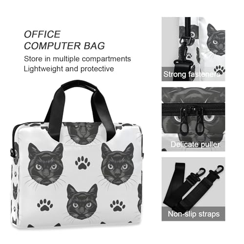 Funda maletín portátil para laptop con diseño gatos negros 13-15.6" miniatura 5