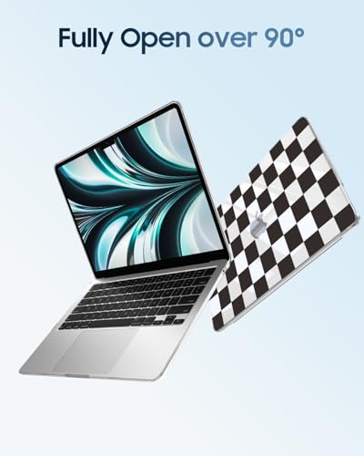 Image of Fintie Case for MacBook Air 13.6 A3449 /A3240 /A3113 /A2681, Checkered | 2022-2026, M2 /M3 /M4 /M5, Snap-On Shell Cover, Full Port Access, Easy On /Off, Lightweight