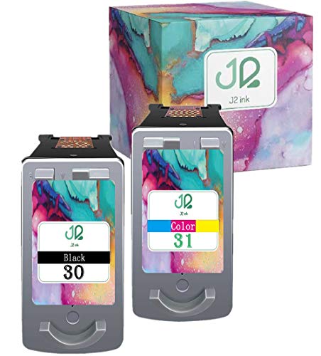 Crazy Clearance J2INK Remanufactured Ink Cartridge Replacement for Canon PG-30 Black and CL-31 Color Printer Ink Cartridges 2 Pack PG30 CL31 for Canon Pixma iP1800 PIXMA iP2600