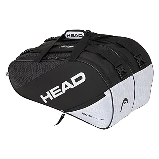 Head Elite Supercombi Bolsa Tenis, Unisex-Adult, Negro/Blanco, Largo-6 Palas de Padel