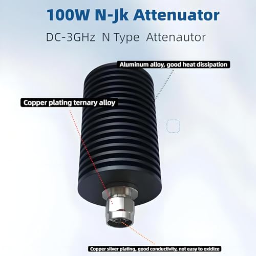 becen 100w 60db rf fixed attenuatorhigh power 100 watt dc to 3ghz 50 ohm attenuatorn type male to n female coax attenuators for testingsignal control100w n 60db