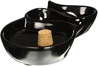 Sigara 2 Pipe & Cigar Black Ashtray with Cork Knocker for Patio Use
