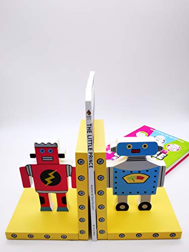 YEEMAX Robot Theme Bookends for Nursery and Kids - Nice Decoration for Bookstore