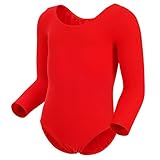 Magic Town Long Sleeve Toddler Gymnastics Leotards, Ballet Dance Leotard Gymnastics for girls (2-4,Red)