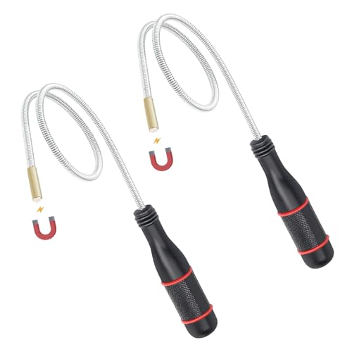 GOIEHIR 2 Piezas Herramientas de Recogida Iman Flexible, Elevador Magnético Flexible, Cuello de Cisne con Pinza Magnética Flexible Portátil, para Recoger Piezas Pequeñas y Objetos Metálicos