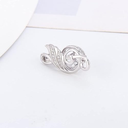 Miniatura 2 de LGSY Dijes de plata de ley 925 con notas musicales y alas de clavo de agudos con circonitas cúbicas para manualidades, collares, pulseras, joyería,