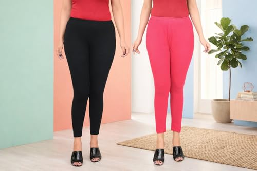 Image of Women Ankle Length Leggings Combo Pack Stretchable Comfortable Slim Fit High Waist Leggings for Women Ankle Length Soft Fabric