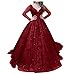 Abendkleid Damen Swing Kleid Elegantes Briskorry V-Ausschnitt Langen Ärmeln Brautkleid Hochzeitskleid Große Größen Prinzessin Spitze Tüll A-Linie Lang Brautkleider Glitzer Sexy Cocktailkleid Ballkleid