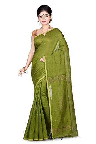 Bengal Handloom Traditional Handloom Temple border Sea Blue Colour Saree