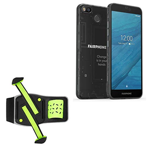 BoxWave Holster Compatible with Fairphone 3+ - FlexSport Armband, Adjustable Armband for Workout and Running - Stark Green