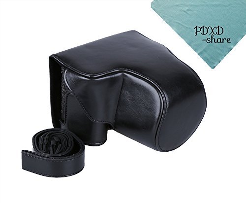 Protective PU Leather Camera Case, Bag for Canon PowerShot SX520 SX530 (Black)