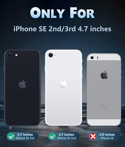 Image of FNTCASE for iPhone SE 3rd(2022) Case: iPhone SE 2nd(2020) Case Clear Magnetic Phone Cases Compatible with Magsafe Slim Anti Yellowing Rugged Protective Transparent Cell Phone Cover (B-Black)
