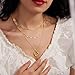 Layered Necklaces for Women,14k Gold Plated Dainty Stackable Choker Necklaces for Women,Trendy Layering Circle Paperclip Chain Pendant Jewelry Set Gifts