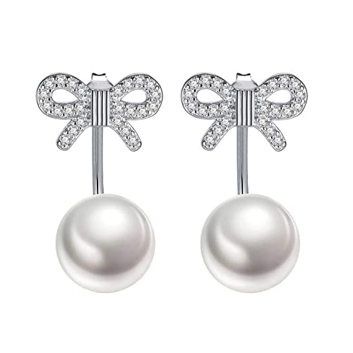 Boucles d'oreilles 925 perle et nœud papillon TYKHGFS